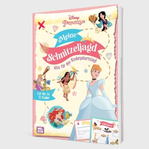 Buchcover und Innenansicht für das Buch: Disney Prinzessin: Meine Schnitzeljagd
