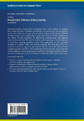 Buchcover und Innenansicht für das Buch: Normalization Techniques in Deep Learning