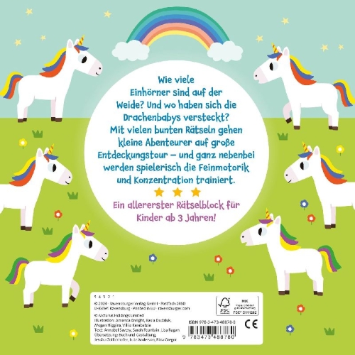 Buchcover und Innenansicht für das Buch: Mein allererster Rätselblock: Magische Rätsel