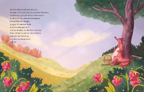 Buchcover und Innenansicht für das Buch: Der himbeerrote Drache