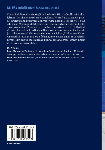Buchcover und Innenansicht für das Buch: Die USA im kollektiven Ausnahmezustand
