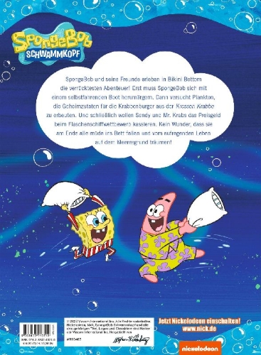 Buchcover und Innenansicht für das Buch: SpongeBob Schwammkopf: Meine liebsten Gutenachtgeschichten