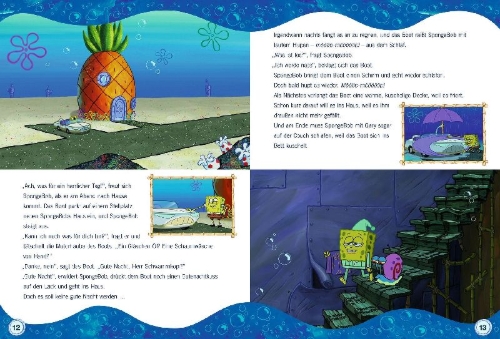 Buchcover und Innenansicht für das Buch: SpongeBob Schwammkopf: Meine liebsten Gutenachtgeschichten