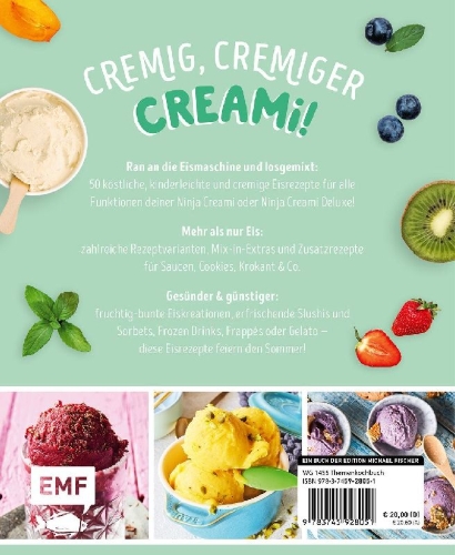 Buchcover und Innenansicht für das Buch: Make it Creami | Ultimative Eis-Rezepte für die Ninja-Eismaschine