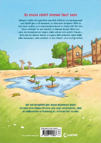 Buchcover und Innenansicht für das Buch: Kalle Känguru braucht ab und zu mal seine Ruh
