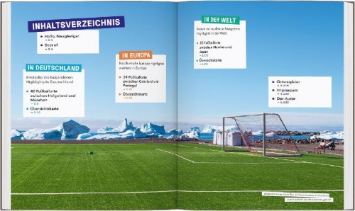 Buchcover und Innenansicht für das Buch: MARCO POLO Guck mal: Verrückte Fußball-Orte