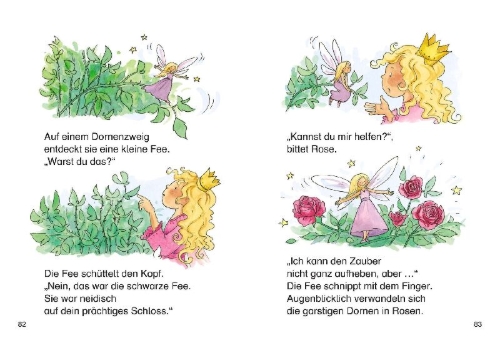 Buchcover und Innenansicht für das Buch: Die schönsten Feengeschichten zum ersten Selberlesen