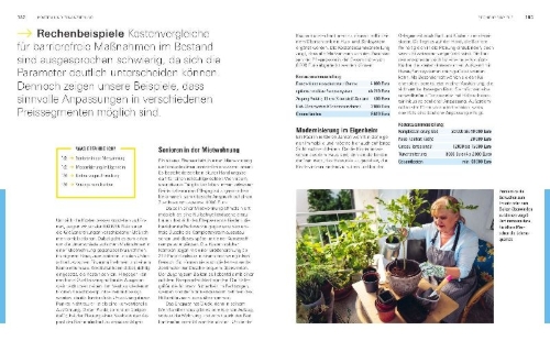 Buchcover und Innenansicht für das Buch: Barrierefrei bauen und sanieren