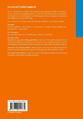 Buchcover und Innenansicht für das Buch: Formeln und Tabellen Bauphysik