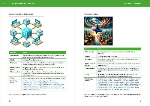 Buchcover und Innenansicht für das Buch: ChatGPT - Das Praxisbuch