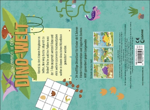 Buchcover und Innenansicht für das Buch: Les Dinosaures - Livre de jeux