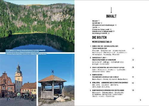 Buchcover und Innenansicht für das Buch: Schwarzwald mit dem Gravelbike