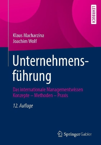 Buchcover und Innenansicht für das Buch: Unternehmensführung