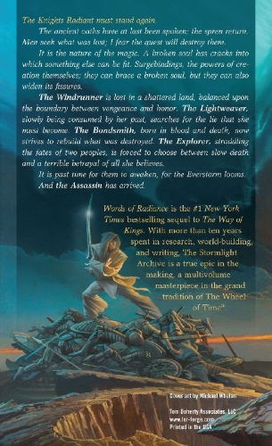 Buchcover und Innenansicht für das Buch: Words of Radiance