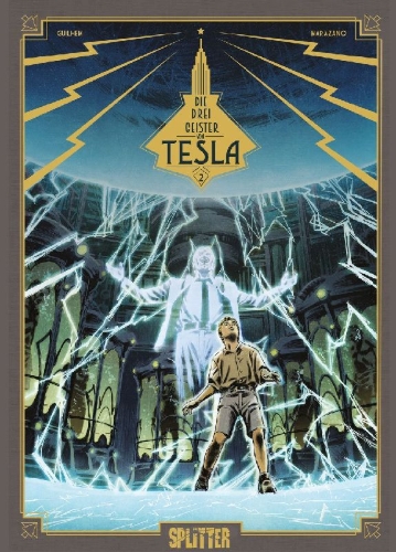 Buchcover und Innenansicht für das Buch: Die drei Geister von Tesla. Band 2