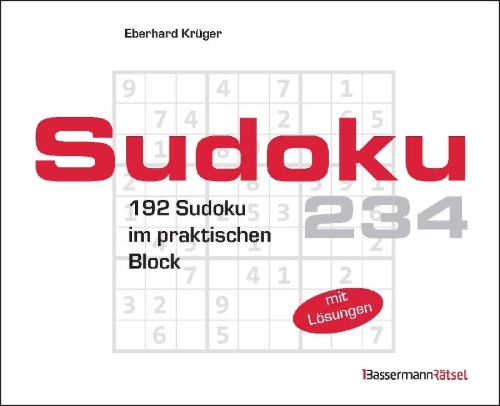 Buchcover und Innenansicht für das Buch: Sudokublock 234 (5 Exemplare à 2,99 EUR)