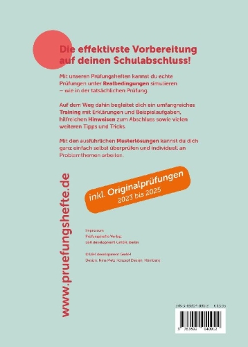 Buchcover und Innenansicht für das Buch: Prüfungsheft & Training - 2026 Deutsch Hauptschule - Thüringen - Original-Prüfungen und Lösungen