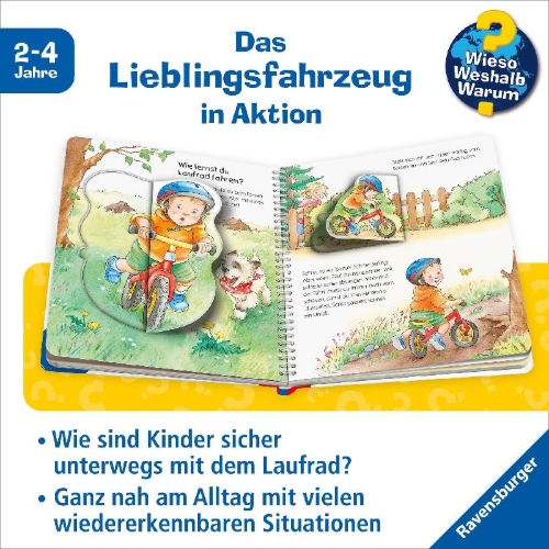 Buchcover und Innenansicht für das Buch: Wieso? Weshalb? Warum? junior, Band 37: Mein Laufrad