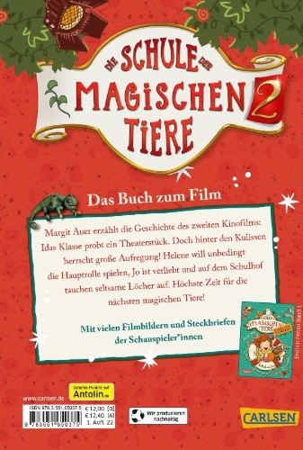 Buchcover und Innenansicht für das Buch: Die Schule der magischen Tiere 2: Das Buch zum Film