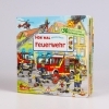 Buchcover und Innenansicht für das Buch: Hör mal (Soundbuch): Wimmelbuch: Feuerwehr