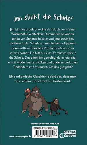 Buchcover und Innenansicht für das Buch: Grumpy Monkey - School stinks