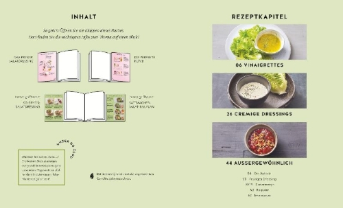 Buchcover und Innenansicht für das Buch: 1 Salat - 50 Dressings