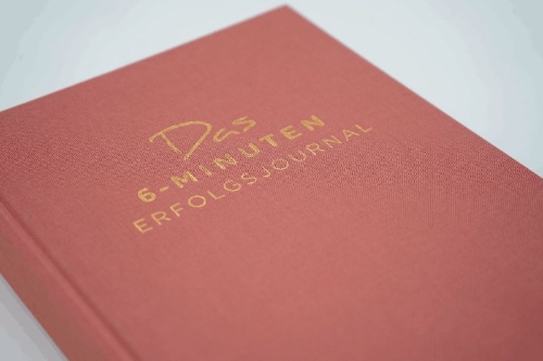 Buchcover und Innenansicht für das Buch: Das 6-Minuten-Erfolgsjournal (mittelblau)