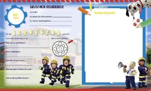 Buchcover und Innenansicht für das Buch: Feuerwehrmann Sam: Meine ersten Freunde