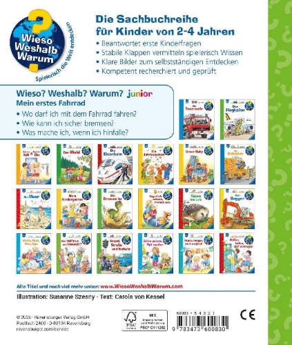 Buchcover und Innenansicht für das Buch: Wieso? Weshalb? Warum? junior, Band 80 - Mein erstes Fahrrad