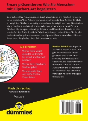Buchcover und Innenansicht für das Buch: Visualisieren am Flipchart für Dummies