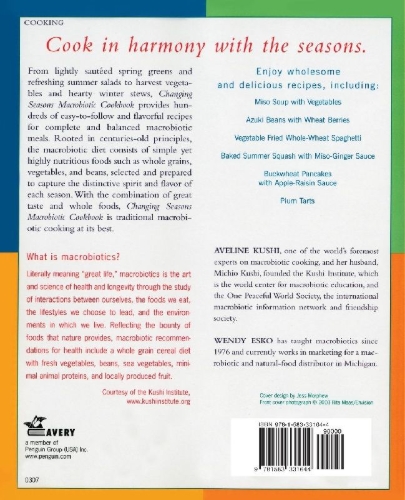 Buchcover und Innenansicht für das Buch: Changing Seasons Macrobiotic Cookbook