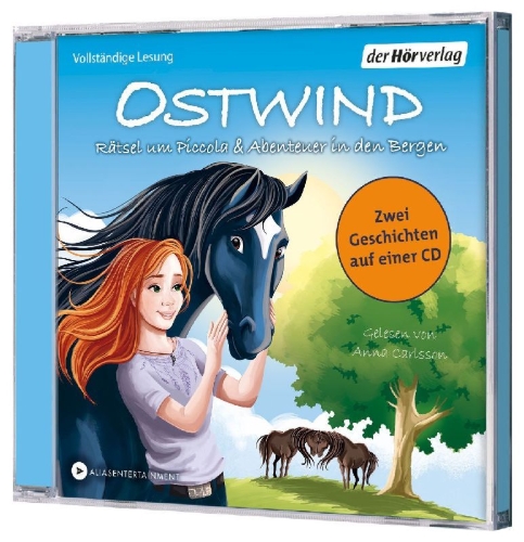 Buchcover und Innenansicht für das Buch: Ostwind. Rätsel um Piccola & Abenteuer in den Bergen