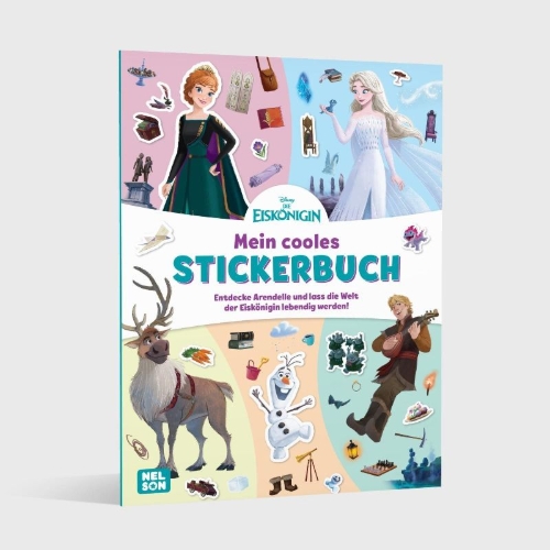 Buchcover und Innenansicht für das Buch: Disney Die Eiskönigin: Mein cooles Stickerbuch