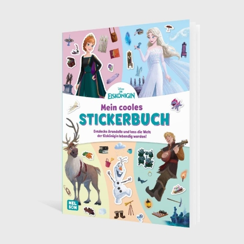 Buchcover und Innenansicht für das Buch: Disney Die Eiskönigin: Mein cooles Stickerbuch