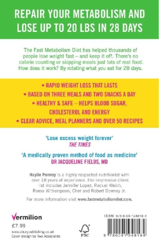 Buchcover und Innenansicht für das Buch: The Fast Metabolism Diet