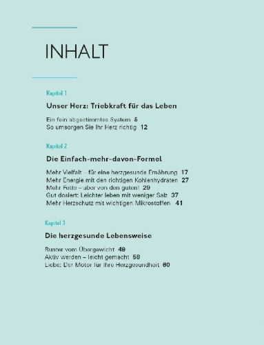 Buchcover und Innenansicht für das Buch: Ernährung für das Herz