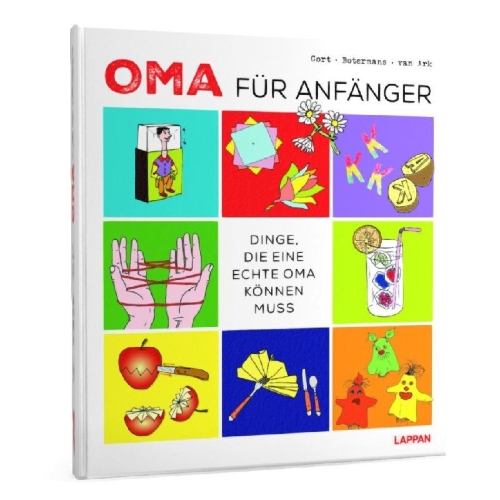 Buchcover und Innenansicht für das Buch: Super oma. 61 manieren om je kleinkinderen te verwennen