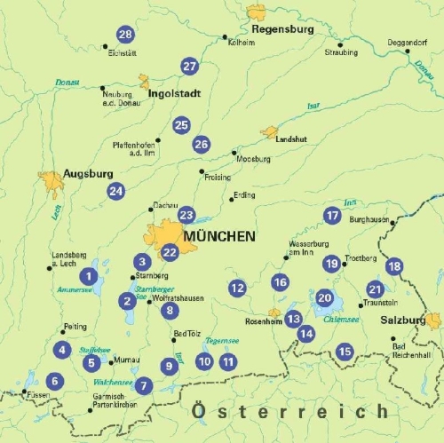 Buchcover und Innenansicht für das Buch: BVA Die 28 schönsten E-Bike Touren in Oberbayern
