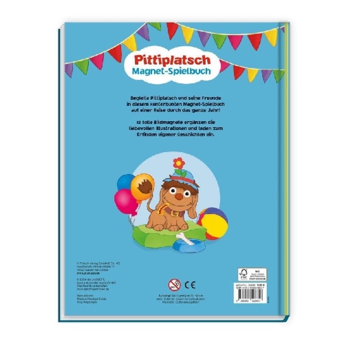 Buchcover und Innenansicht für das Buch: Trötsch Unser Sandmännchen Magnet-Spielbuch Pittiplatsch Pappenbuch mit Magneten