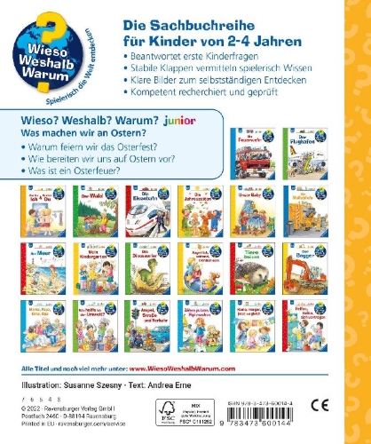 Buchcover und Innenansicht für das Buch: Wieso? Weshalb? Warum? junior, Band 54: Was machen wir an Ostern?