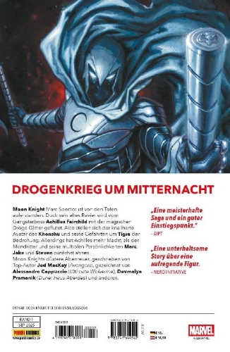 Buchcover und Innenansicht für das Buch: Moon Knight: Fist of Khonshu (2024)