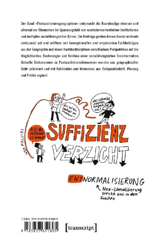 Buchcover und Innenansicht für das Buch: Postwachstumsgeographien