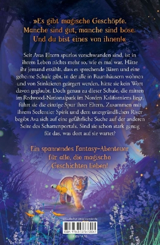 Buchcover und Innenansicht für das Buch: Secret Forest Academy. Der Seelendieb