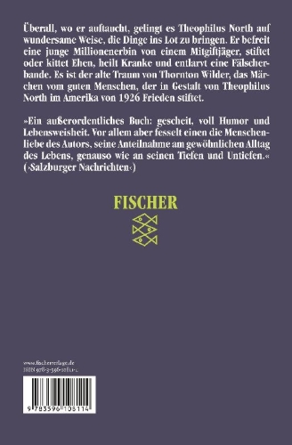 Buchcover und Innenansicht für das Buch: Theophilus North oder Ein Heiliger wider Willen