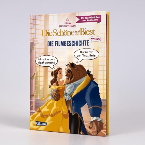 Buchcover und Innenansicht für das Buch: Disney: Die Schöne und das Biest  - Die Filmgeschichte mit Comics