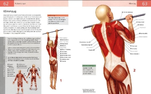 Buchcover und Innenansicht für das Buch: Das Anatomie-Buch der Fitness