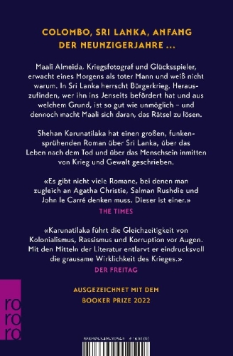 Buchcover und Innenansicht für das Buch: The Seven Moons of Maali Almeida