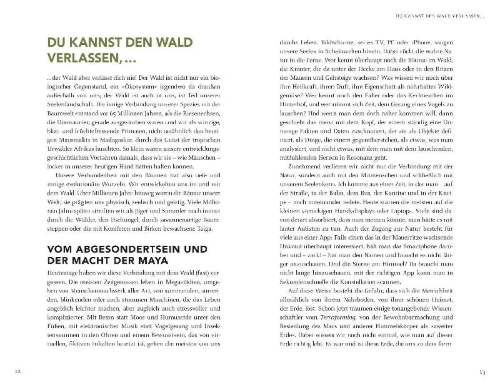 Buchcover und Innenansicht für das Buch: Wir sind Geschöpfe des Waldes