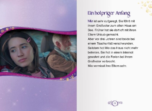 Buchcover und Innenansicht für das Buch: Mia and me - Das Geheimnis von Centopia - Das Erstlesebuch zum Film