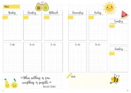 Buchcover und Innenansicht für das Buch: My Kawaii Bullet Journal
